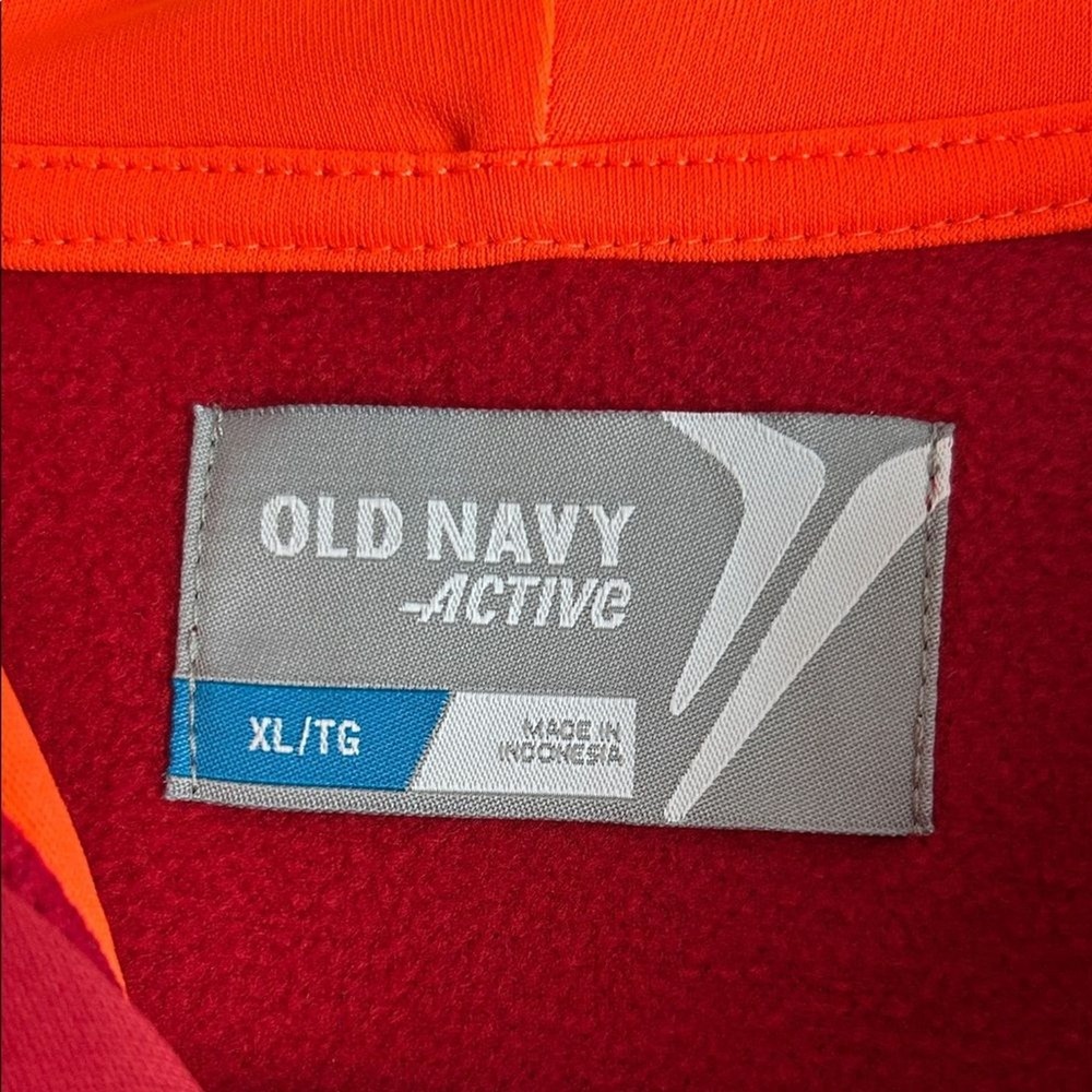 Old Navy Active Red Full Zip Hoodie‎ Jacket Athletic Men's XL Athleisure casual - Picture 2 of 7